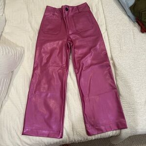 Anthropologie Maeve Fuchsia Faux Leather Pants